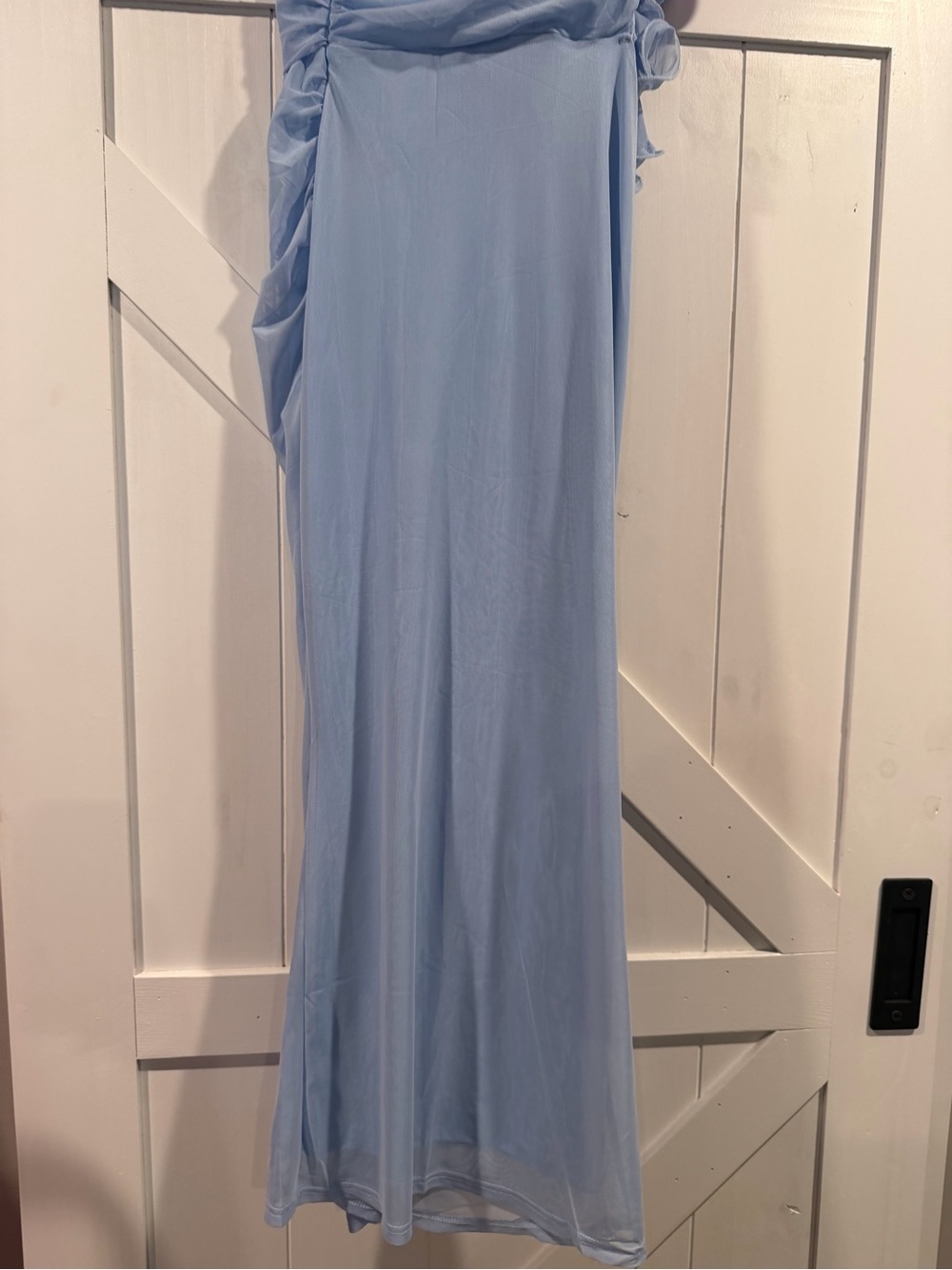 Light Blue One-Shoulder Ruffle Dress - Picture 5 of 5